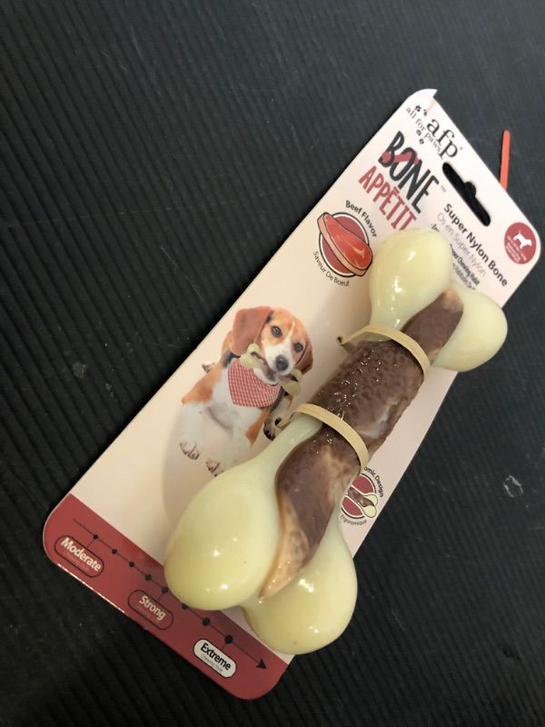 Photo 2 of ALL FOR PAWS Dog Chew Toy Super Nylon Bone for Aggressive Chewers, Strong Chew Stick Toy Beef Flavor Infused (Medium)