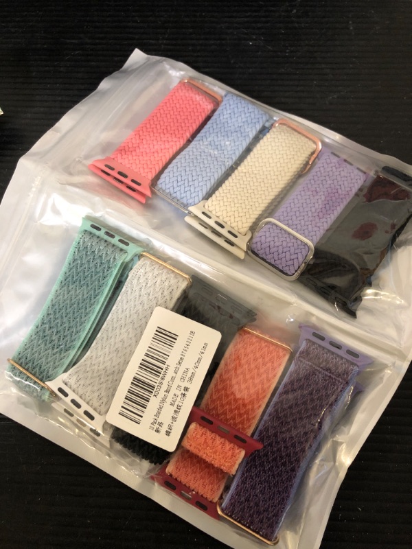 Photo 2 of 10 Pack Braided Nylon Band Compatible with Apple Watch Band 42mm 44mm 45mm for Women Men, Adjustable Sport Stretchy Replacement Strap for iWatch Series 9 8 7 6 5 4 3 2 1 SE