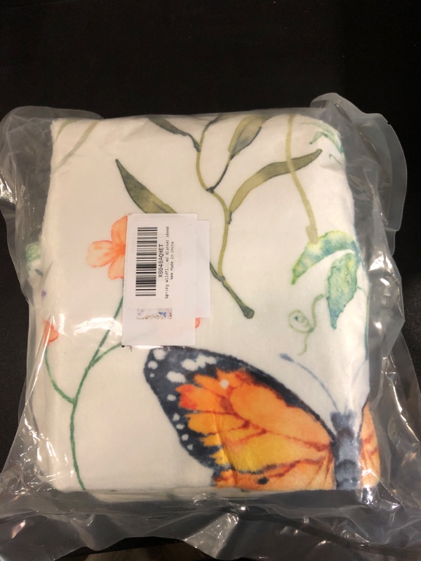 Photo 2 of Spring Wildflower Butterflies Baby Blanket for Boy Girl Watercolor Floral Summer Flannel Soft Swaddle Blanket Vintage Botanical Receiving Blankets for Stroller Crib Newborn Toddler Bed Blanket 40x50