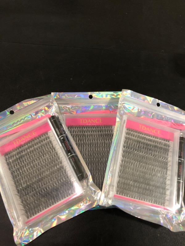 Photo 1 of 3 Pack TDANCE DIY Lash Extension Kit 280 PCS Cluster Lashes Kit with D Curl,9-16mm Mix Lash Clusters, Lash Bond and Seal, Lash Applicator for DIY Eyelash Extension Kit at Home(40D-0.07D-9-16MIX Kit)