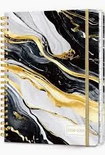 Photo 1 of Lonely Oak Planner 2024-2025 Academic Year, A5 Monthly Weekly Planner from JUL.2024 to JUN.2025, Student and Teacher Agenda Planner with Tabs, Elastic Closure and Inner Pocket(BLACK MARBLE)