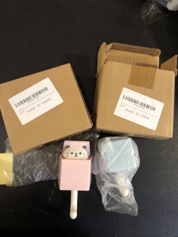 Photo 1 of 2 PACKS PULRYO 2 Pcs Creative Adhesive Coat Hooks, Plastic Pet Wall Hooks for Hanging Key, Bag, Hat, Towel, Backpacks, Cute Cat Adhesive Hooks for Wall Decorations (F)