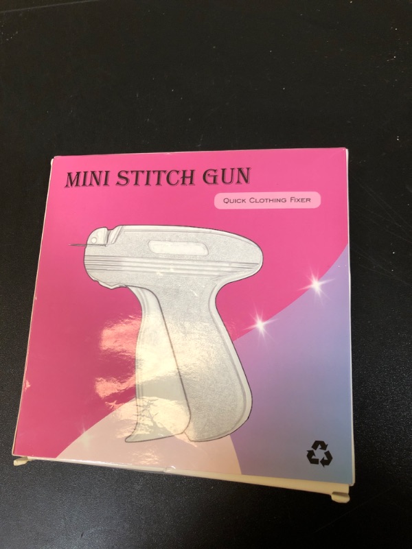 Photo 1 of Fine Stitch  for Clothes - Mini Tagging Pink Gun with 2 Fine Needles and 3000 Micro Fasteners (Black & White) for Quick Sewing, Quilting, and Hemming