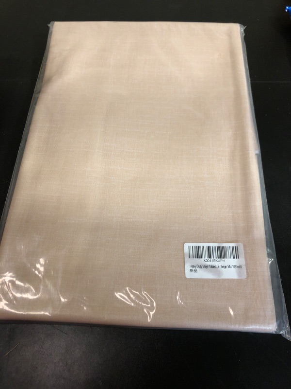 Photo 2 of Heavy Duty Vinyl Tablecloth Waterproof Oil-Proof PVC Table Cloth Stain-Resistant Wipeable Rectangle or Square Table Cover (Beige, 54 x 108 Inch)