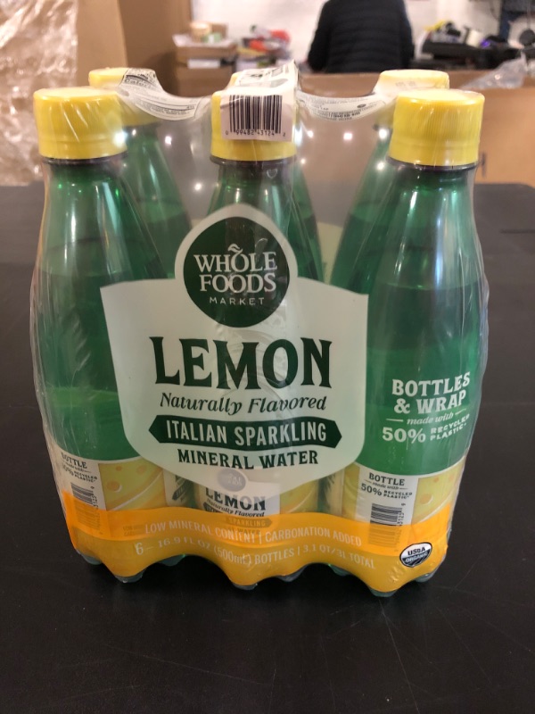 Photo 2 of Whole Foods Market, Organic Italian Lemon Sparkling Mineral Water 6 Pack, 16.9 Fl Oz