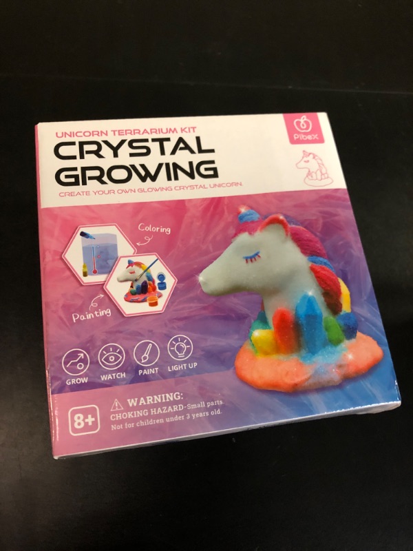 Photo 2 of Light-Up Unicorn Terrarium Kit, Crystal Growing Unicorn, Grow, Paint & Decorate Your Own Animal, DIY STEM Project Science Experiment Arts and Crafts Set, Idea for Girls & Boys Age 6-12+