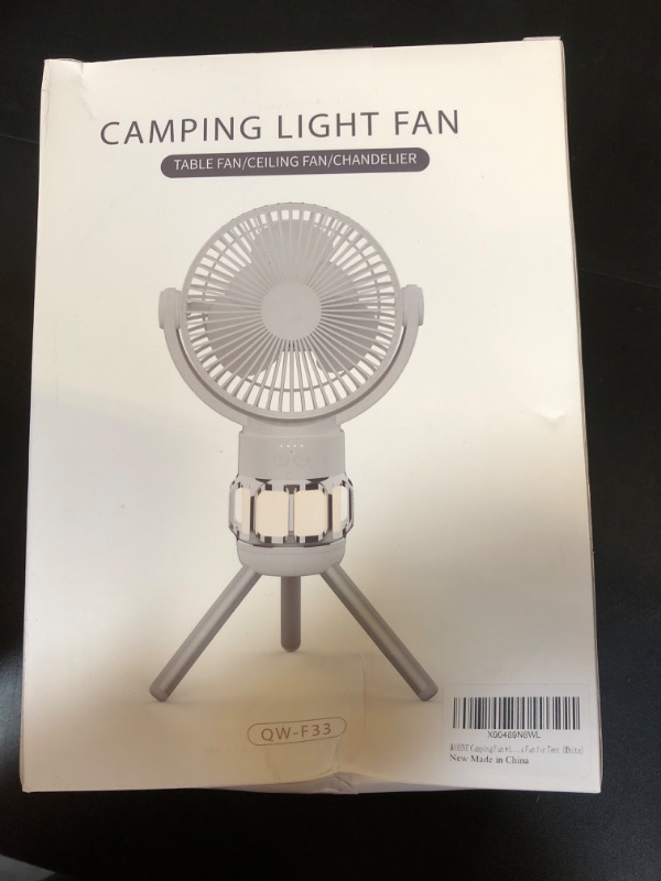 Photo 2 of MAXEVE 3-in-1 Portable Camping Battery Powered Fan with LED Lantern, Fan 8H Timer 270°Rotation Battery Operated Fan, 10400mAh Rechargeable USB Desk Beach Fan with Hook&Tripod, Super Quiet