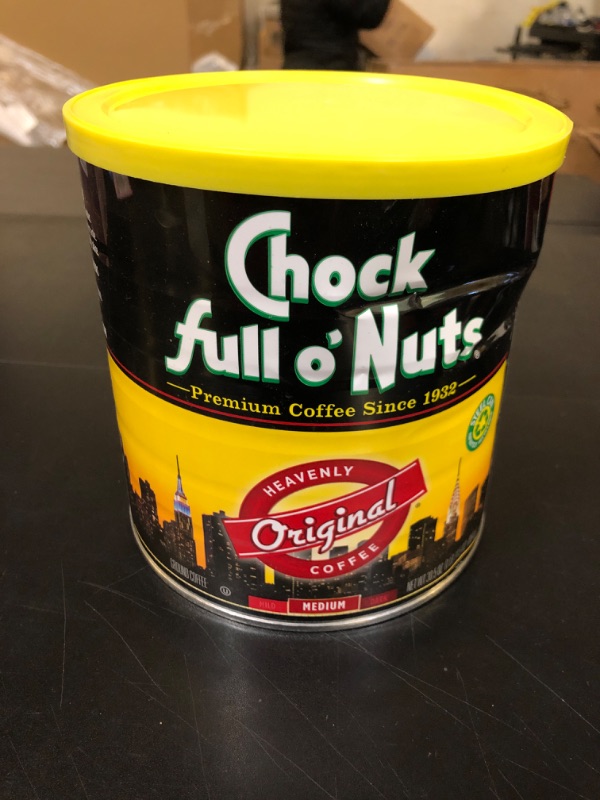 Photo 2 of Chock Full o’Nuts Original Roast, Medium Roast Ground Coffee – Gourmet Coffee Beans – Smooth, Full-Bodied and Rich Coffee (30.5 Oz. Can) BB: 08/01/26