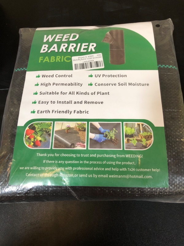 Photo 2 of 3ft X 50ft  Barrier Landscape Fabric Heavy Duty, 3.2oz Gardening Weed Control Mat, Ground Cover Weed Block Gardening Mat, Woven Garden Cloth for Underlayment, Premium Commercial Driveway Fabric