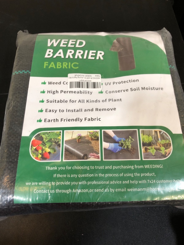 Photo 2 of 3ft X 50ft  Barrier Landscape Fabric Heavy Duty, 3.2oz Gardening Weed Control Mat, Ground Cover Weed Block Gardening Mat, Woven Garden Cloth for Underlayment, Premium Commercial Driveway Fabric