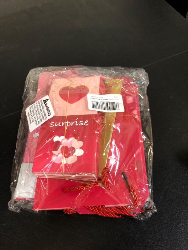 Photo 1 of Surprise Gift Box Explosion for Money,Uniquely Foldable Popping Gift Box With Confetti,Cash Explosion Luxury Gift Box for Birthday Anniversary Valentine Proposal(12 Pcs,Pink BEST WISHES FOR YOU)