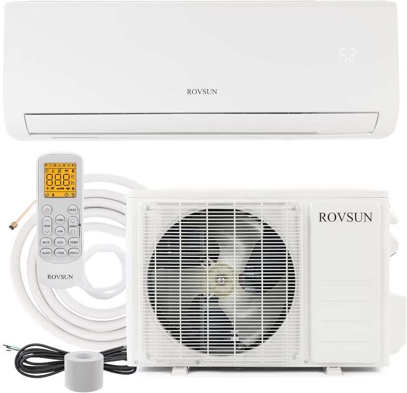 Photo 1 of ROVSUN 9000 BTU Mini Split AC/Heating System with Inverter, 19 SEER 115V Energy Saving Ductless Split-System Air Conditioner with Pre-Charged Condenser, Heat Pump, Remote Control & Installation Kit