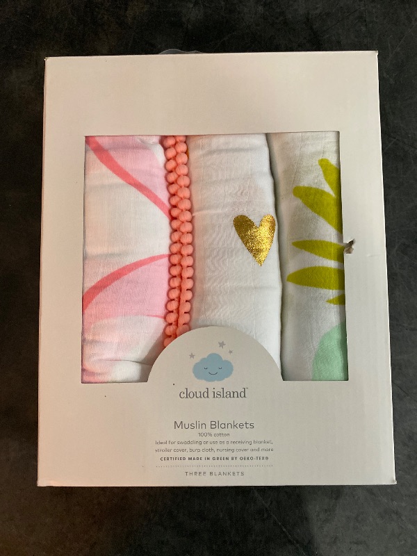 Photo 2 of Flora Muslin Swaddle Blankets - Pink- 3pk - Cloud Island