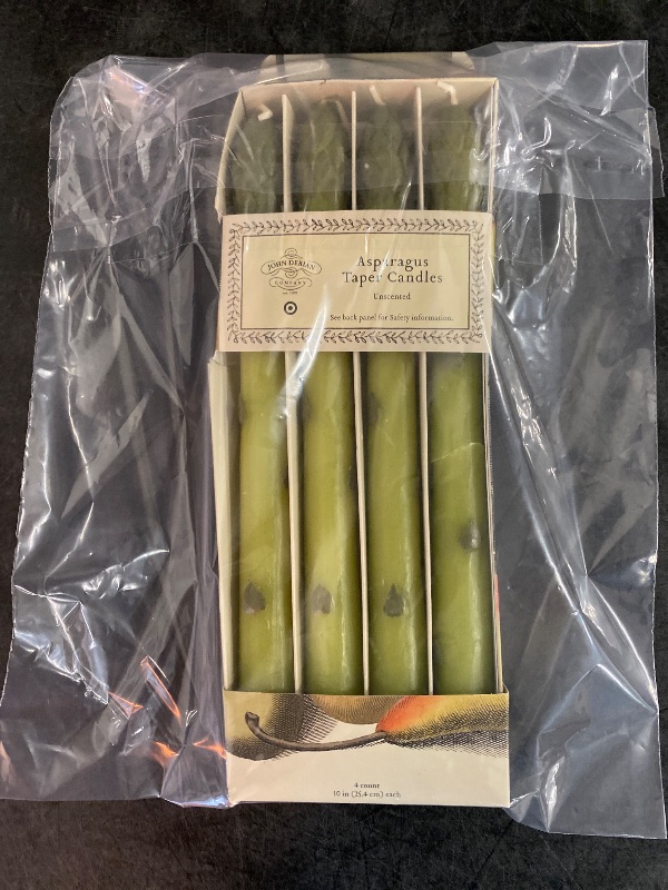 Photo 3 of 4pk Taper Candles Unscented Asparagus Green - John Derian