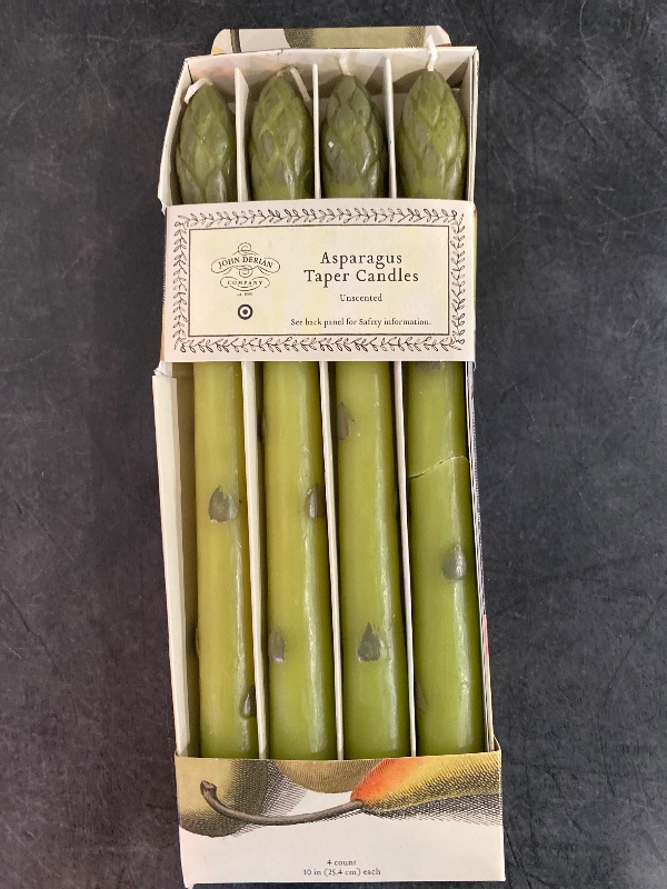 Photo 2 of 4pk Taper Candles Unscented Asparagus Green - John Derian