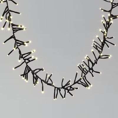 Photo 1 of 448ct LED Indoor Outdoor Christmas Mini String Lights Garland Warm White Black Wire - Wondershop UL Listed, 9.3ft Lighted