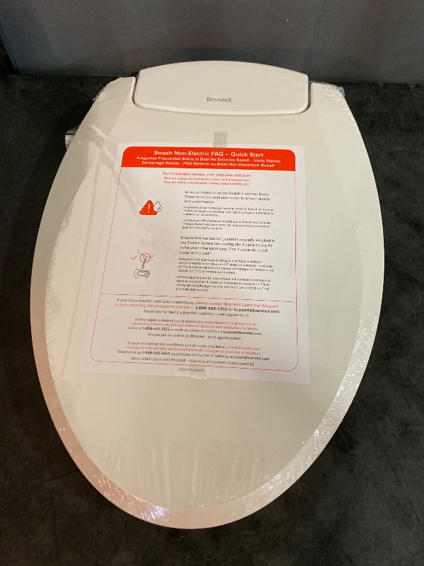 Photo 2 of Brondell Bidet Toilet Seat Non-Electric Swash Ecoseat, Fits Elongated Toilets, White - Dual Nozzle System, Ambient Water Temperature - Bidet with Easy Installation