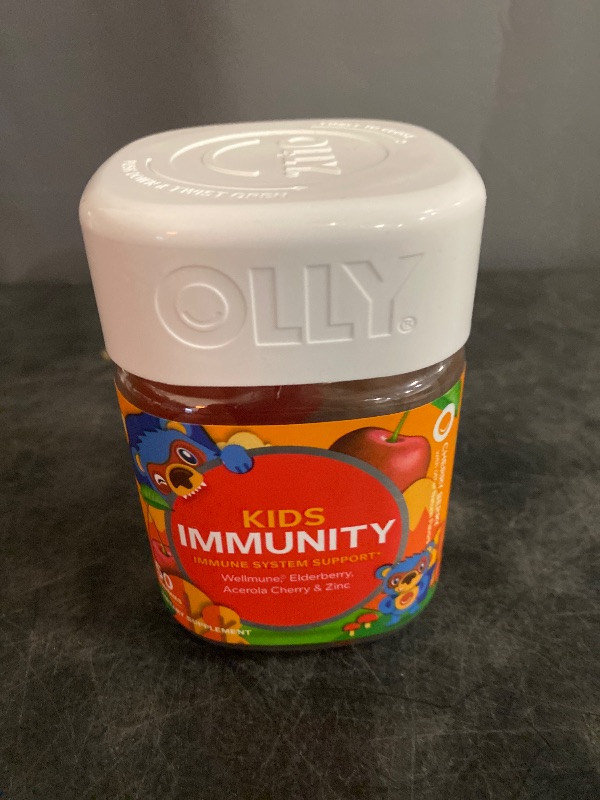 Photo 2 of OLLY Kids Immunity Gummy, Immune Support, Wellmune, Elderberry, Vitamin C, Zinc, Chewable Supplement, Cherry - 50 Count