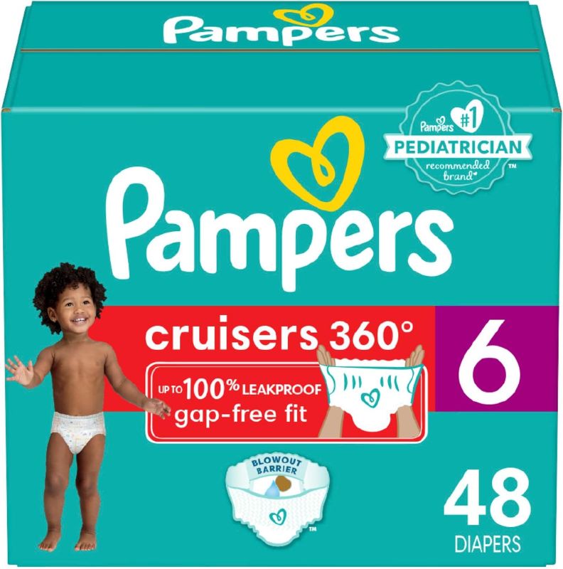 Photo 1 of Pampers Diapers - Cruisers 360 - Size 6, 48 Count, Babyproof up to 100% Leakproof Pull-On Diaper