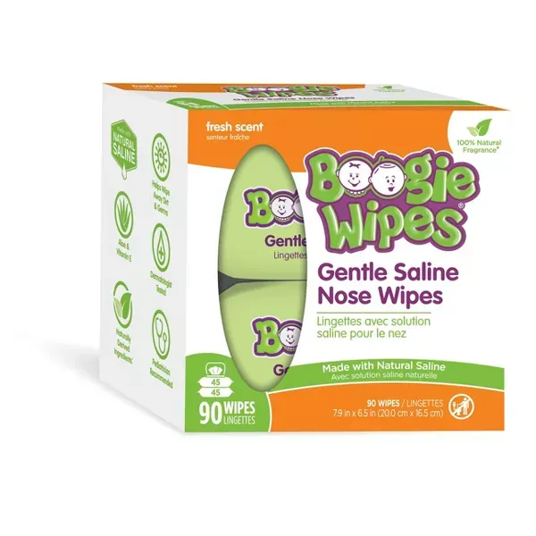 Photo 1 of Boogie Wipes Saline Nose Wipes Fresh Scent - 90ct