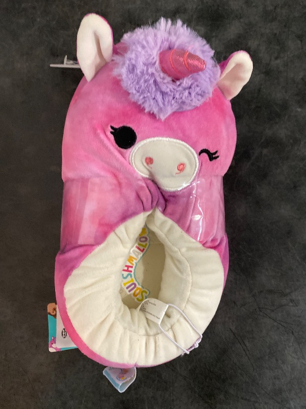 Photo 2 of Berry Purple Size 4-5 Squishmallows Kids' Lola the Unicorn Plush Slippers 