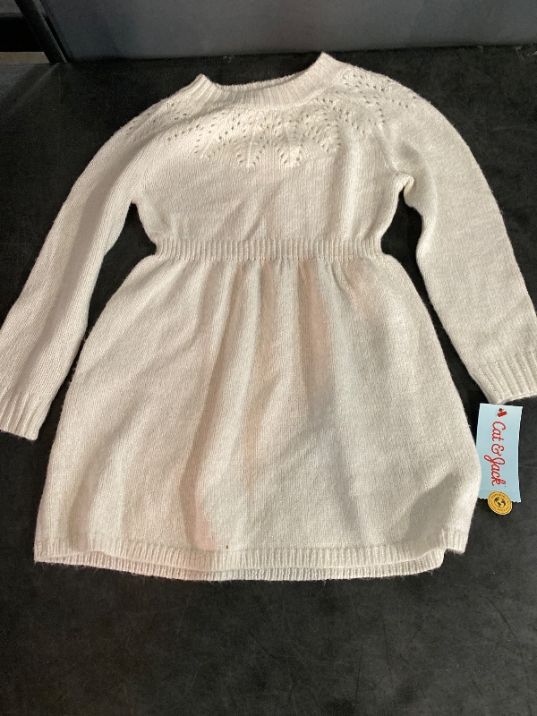 Photo 2 of Cream 4T Toddler Girls' Pointelle Sweater Dress 