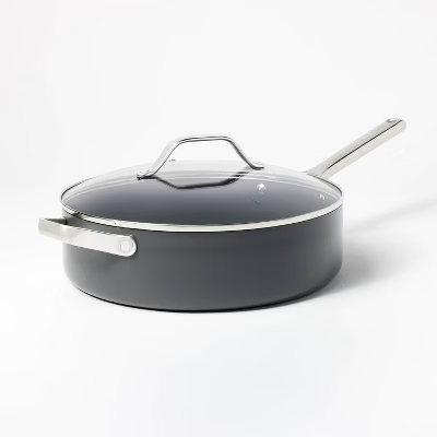 Photo 1 of 5qt Nonstick Hard Anodized Aluminum Saute Pan Dark Gray