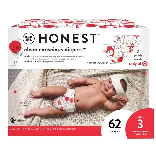 Photo 1 of The Honest Company Clean Conscious Disposable Diapers In-RED-Ibly Delicious & So Fetch