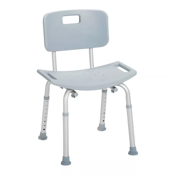Photo 1 of Drive Medical Bathroom Safety Shower Tub Bench Chair with Back, Gray