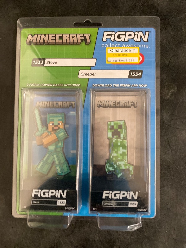 Photo 2 of FiGPin Minecraft 2pk - Steve and Creeper