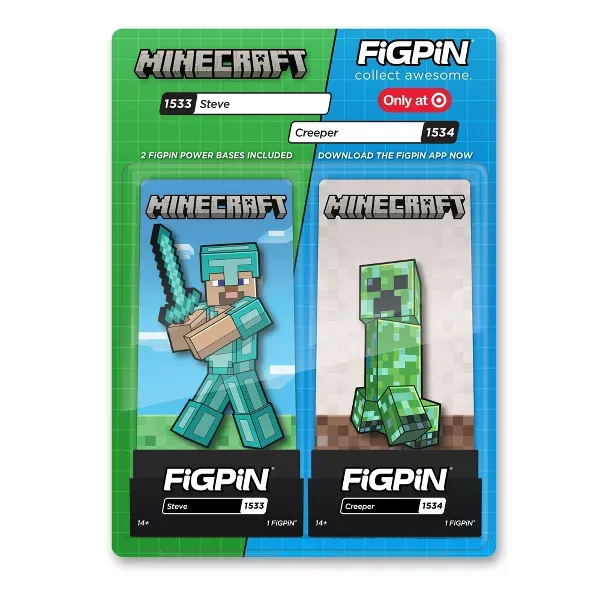 Photo 1 of FiGPin Minecraft 2pk - Steve and Creeper