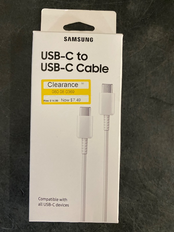 Photo 3 of Samsung 3.3' USB C to USB C Cable - White