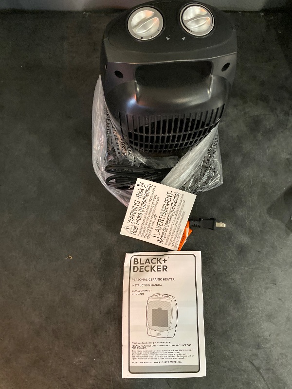 Photo 2 of BLACK+DECKER Personal Ceramic Indoor Heater Black