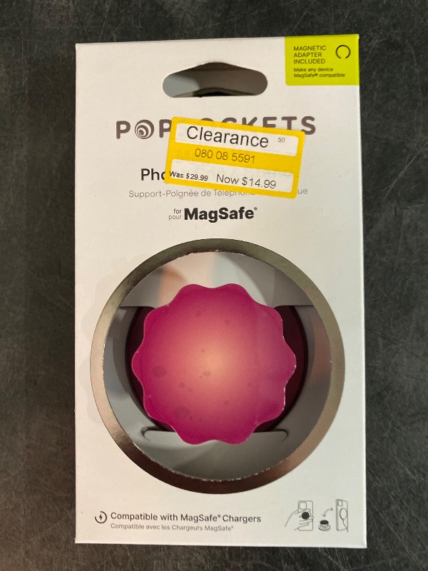 Photo 2 of PopSockets Magnetic Phone Grip with MagSafe, Magnetic Adapter Ring Included