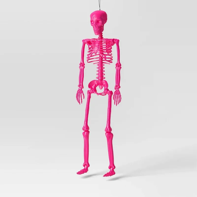 Photo 1 of 36" Posable Skeleton Halloween Decorative Prop Pink