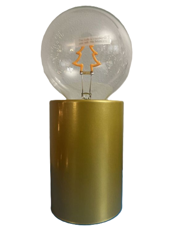 Photo 1 of Christmas Tree Warm White Filament Bulb with Metal Cylinder Base Battery Operated