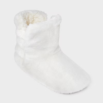 Photo 1 of M/L 8-10 Quilted Faux Fur Booties with Grippers