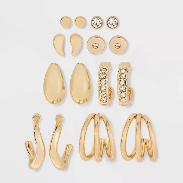 Photo 1 of Open Hoops Earring Set 8pc