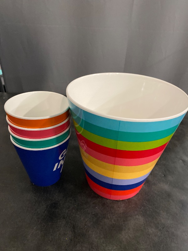 Photo 2 of 5pc Melamine Popcorn Bowl Set