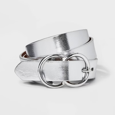 Photo 1 of M Women's Metallic Double Buckle Belt