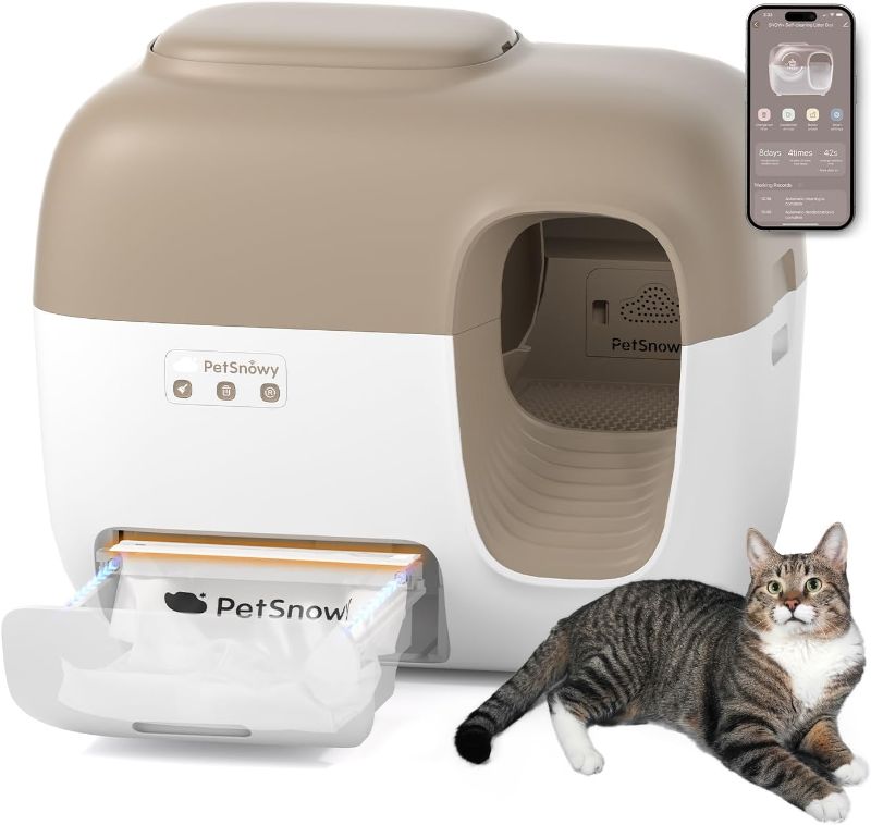 Photo 1 of Self-Cleaning Automatic Cat Litter Box with Odor Control TiO2 System, Robot Litter Box with Auto-Packing, App Control, Large Cats & Multiple Cats 