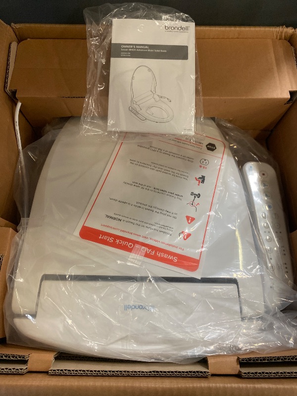 Photo 2 of Brondell SE400-EW Swash SE400 Electric Bidet Toilet Seat With Heated Seat, Oscillating Stainless Steel Nozzle, Warm Air Dryer, Night Light, Gentle Close Lid, White Side Arm Control, Elongated