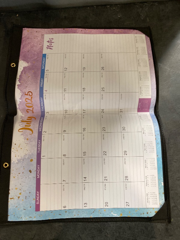 Photo 2 of 2025-2026 Desk Calendar - Large Desk Calendar 2025-2026, Jul.2025 - Dec.2026, 22" x 17", Corner Protectors, Large Ruled Blocks - Multicolor Waterink