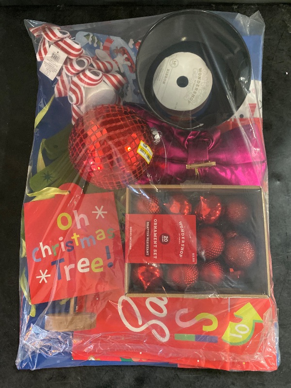 Photo 3 of 13 Item Seasonal & Party Supplies | 2Ct. XL Sweets Vogue Bag, Santa Claus is Coming to Town Large Vogue Christmas Gift Bag Red, 2Ct. Christmas Characters Super Jumbo Gift Bag Blue, Extra Large Red Disco Ball Ornament, 20pc Shatter-Resistant Christmas Tree