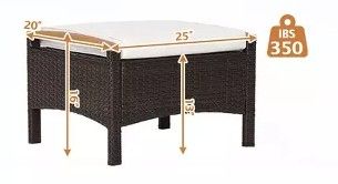 Photo 1 of Costway 2pc Patio Rattan Ottomans