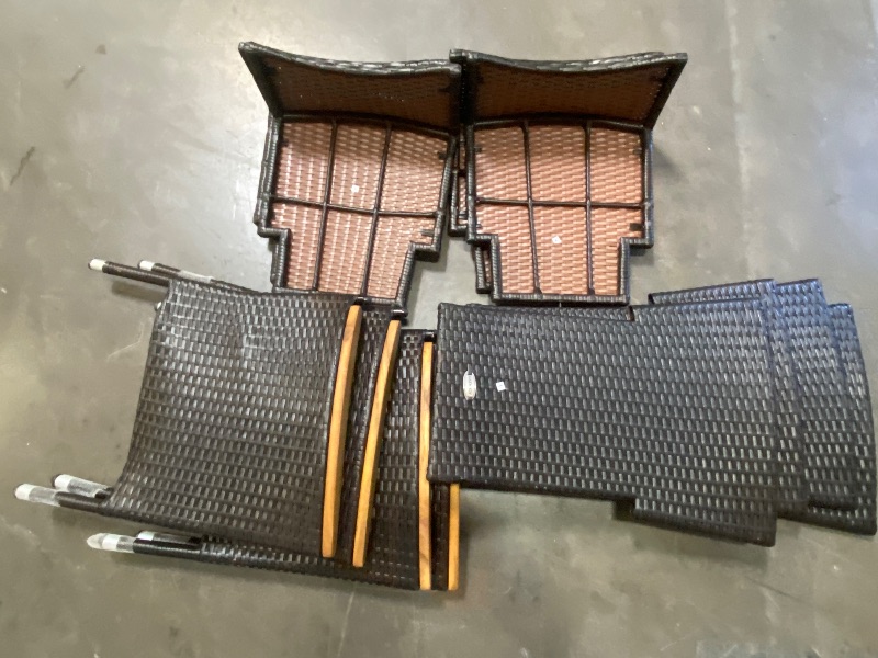 Photo 1 of 9 Piece Outdoor Dining Set with Umbrella Hole Mix Brown - Included Parts See 3rd Image