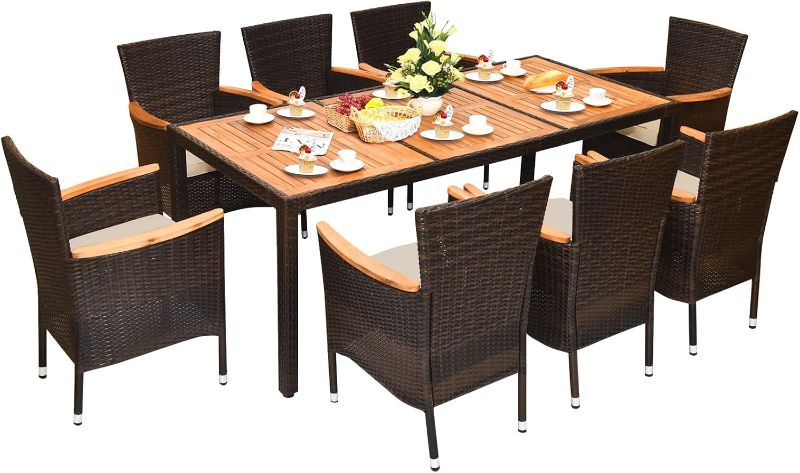 Photo 1 of Parts Only -DORTALA 9-Piece Patio Dining Set - Included Parts See Picture 3 - BOX 4 OF 4 ONLY