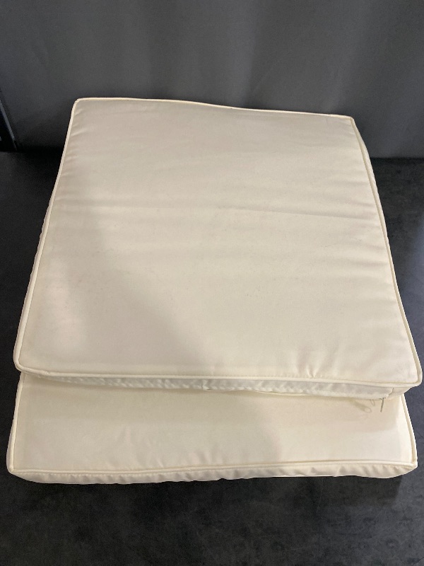 Photo 1 of 2CT. 19" x 19" Cream Seat Cushions