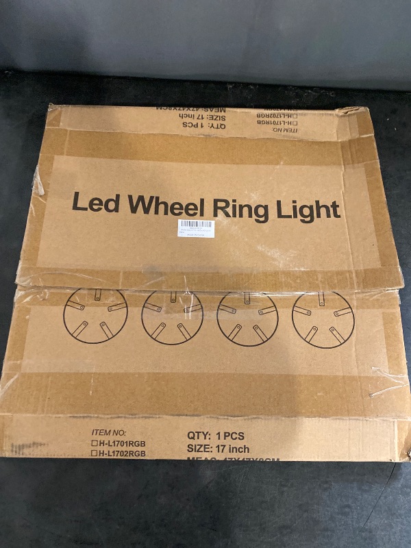 Photo 3 of 17" Double Row Wheel Lights, Brighter RGB Dream Chasing LED Rim Lights with App & Remote Control, Music Wheel Ring Light with Turn & Braking Signal Compatible with Various Trucks SUV Car 1 ct.