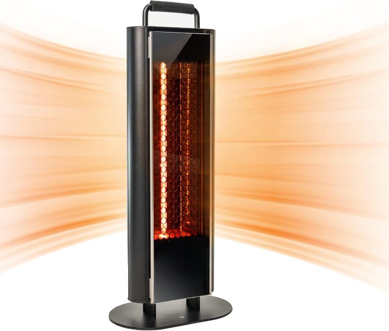 Photo 1 of EAST OAK 1200W Patio Heater, Under Table Electric Heater with Double-Sided Design Silent Heating, IP65 Waterproof Portable Outdoor Heater with Handle and Protection from Tip-Over & Overheating